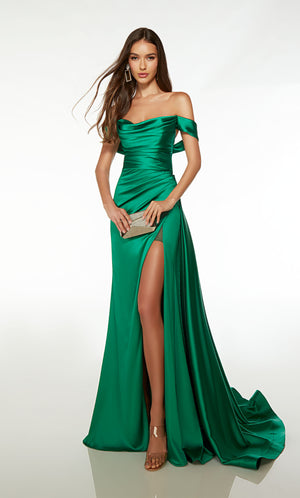 Corset-Bodice Long Emerald Green Formal Dress